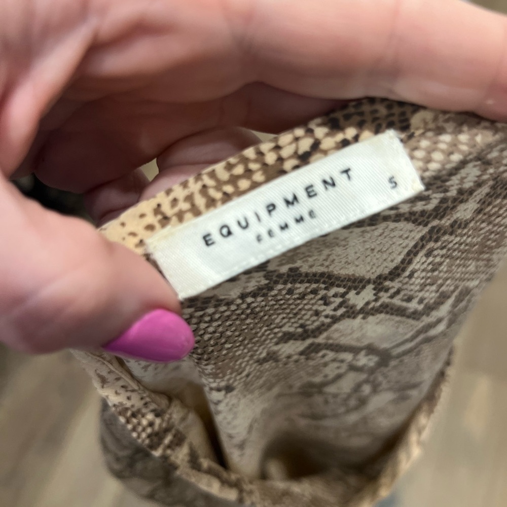 Equipment Beige Snake Print Blouse